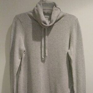 DAKINI Women’s Thumb Hole Sweater Gray Cowl Neck Size L